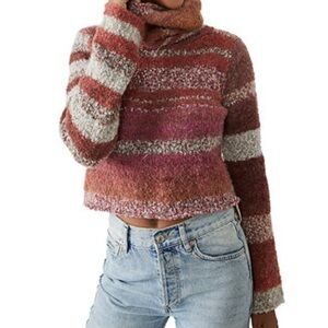 Free People My Girl Striped Turtleneck Sweater